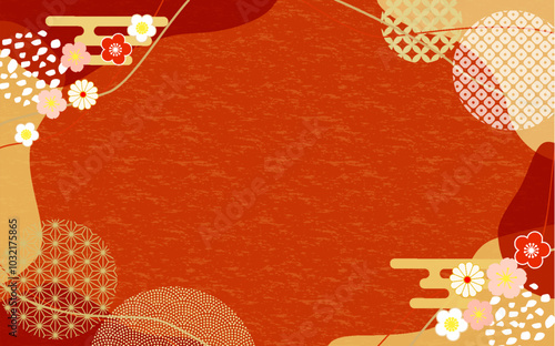 2025年年和風年賀状フレーム