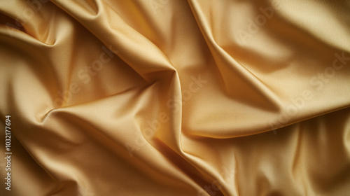 Elegant golden fabric with soft folds and texture