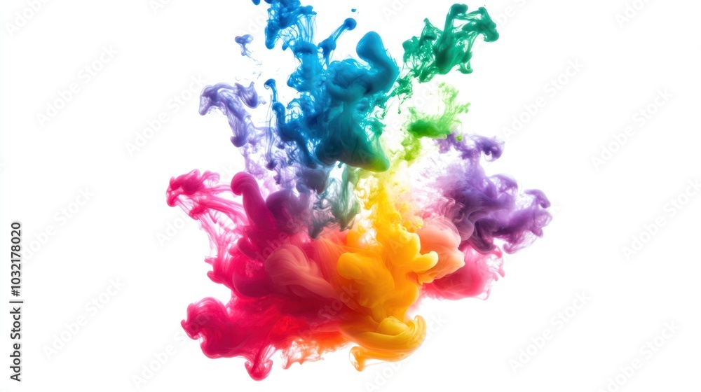 Abstract Rainbow Ink Swirls Abstract Rainbow Ink Swirls