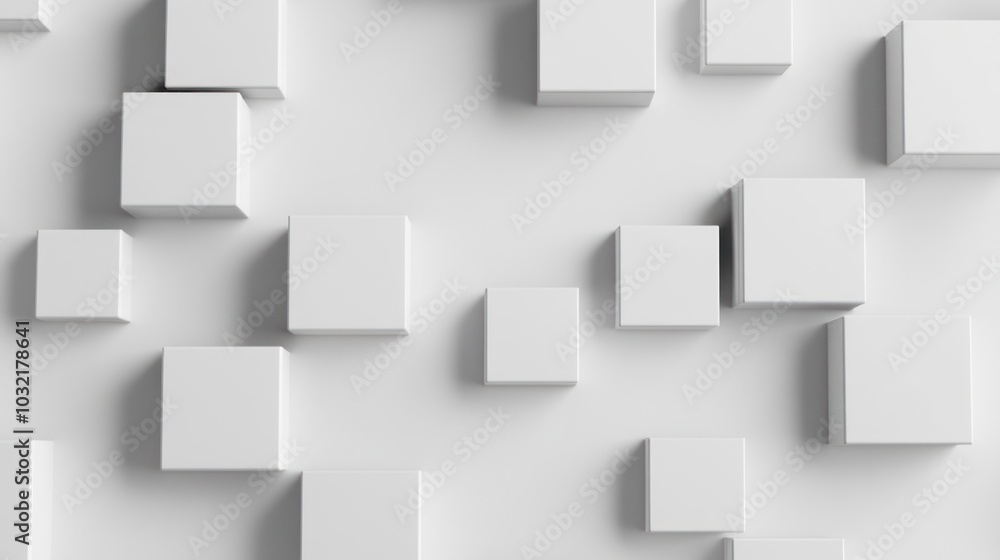 Abstract White Cubes Background Abstract White Cubes Background