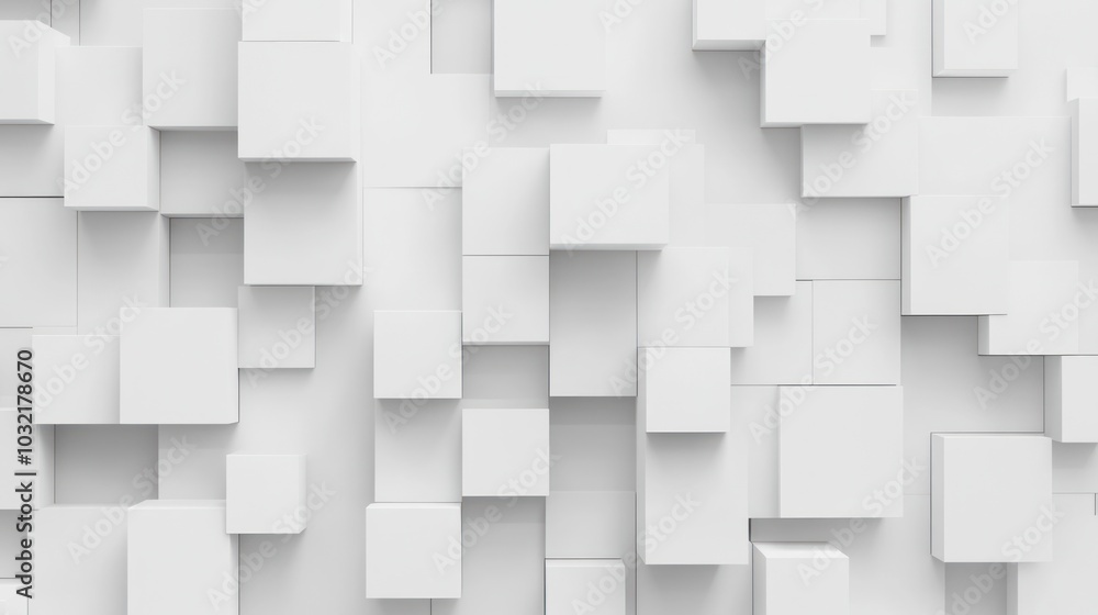 Abstract White Cube Wall Abstract White Cube Wall