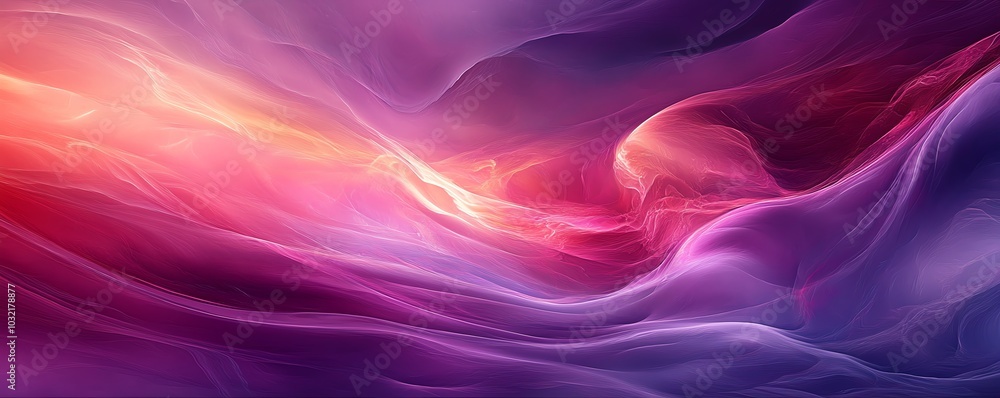 An elegant abstract representation of flowing waves with dark fuchsia and violet colors, showcasing dynamic textures and graceful curved lines in digital art An elegant abstract representation of flowing waves with dark fuchsia and violet colors, showcasing dynamic textures and graceful curved lines in digital art