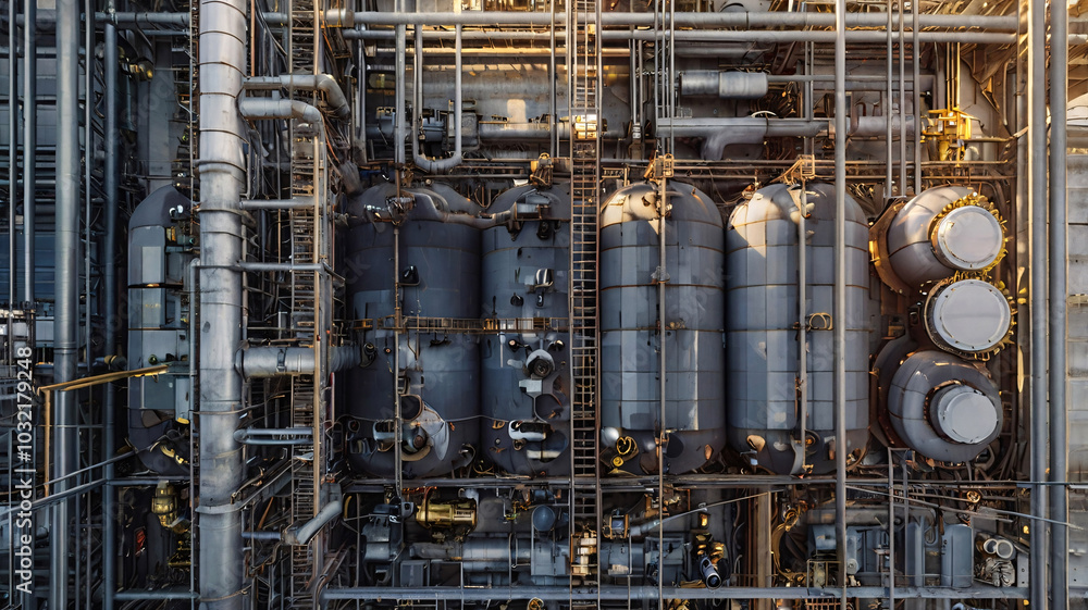 An aerial view of a sophisticated industrial area An aerial view of a sophisticated industrial area
