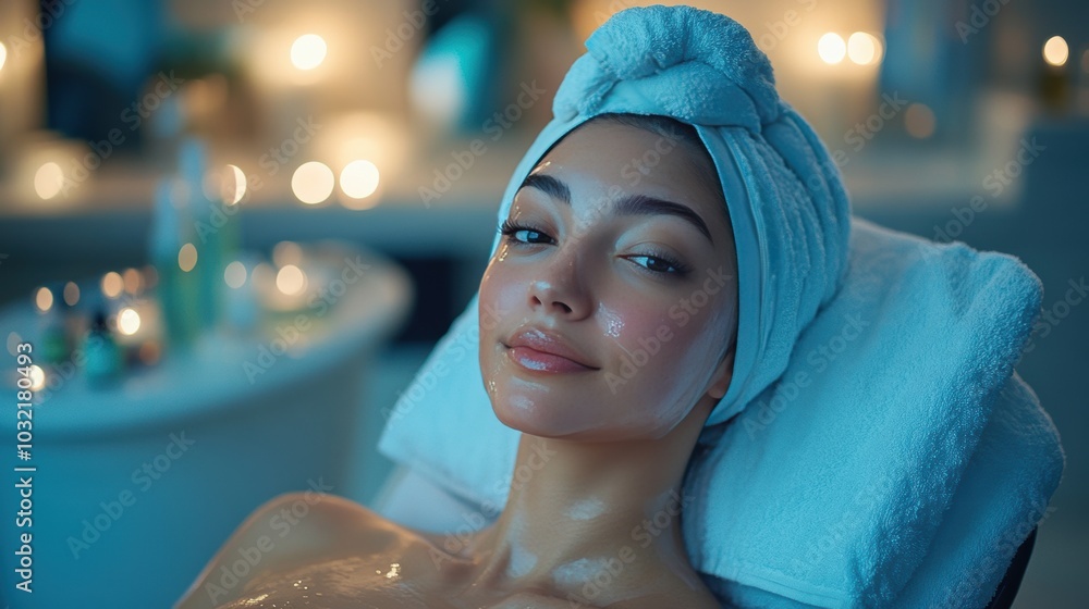 Relaxing scalp massage in a serene spa room with soft candlelight and essential oils for rejuvenation Relaxing scalp massage in a serene spa room with soft candlelight and essential oils for rejuvenation