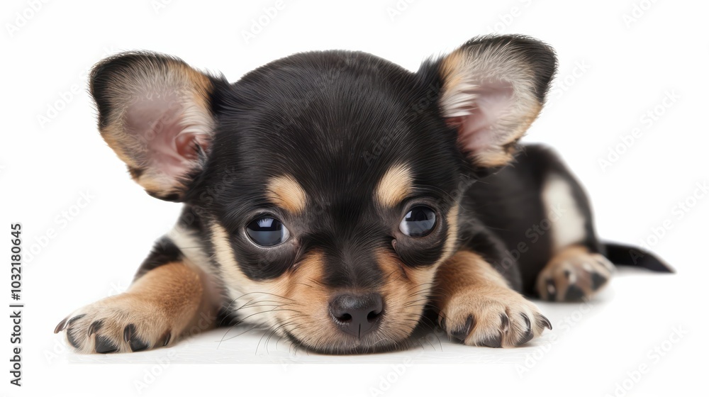 Cute Chihuahua Puppy Isolated on a White Background for Pet Marketing and Advertising Cute Chihuahua Puppy Isolated on a White Background for Pet Marketing and Advertising