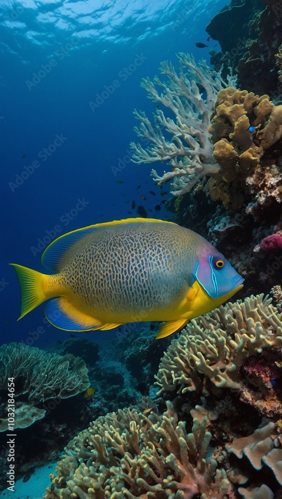 Fototapeta premium coral reef with fish and coral