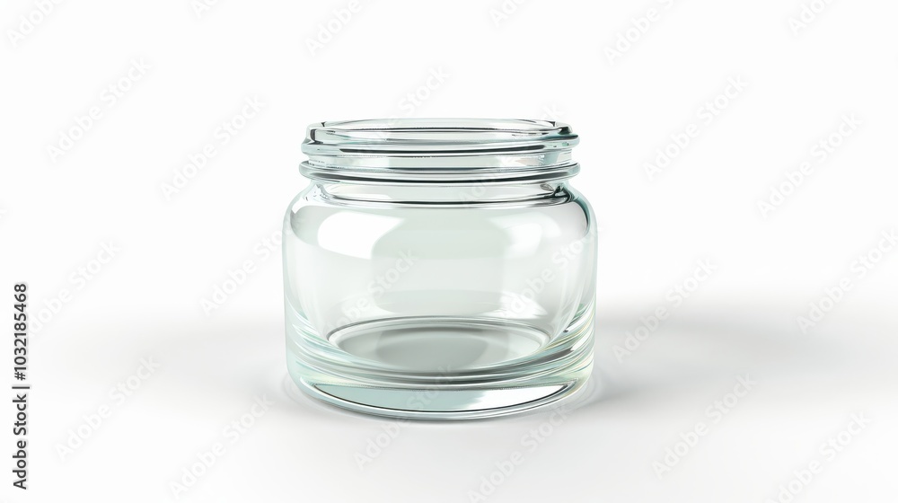 Clear Glass Jar Isolated on White Background for Food Storage or Display Clear Glass Jar Isolated on White Background for Food Storage or Display
