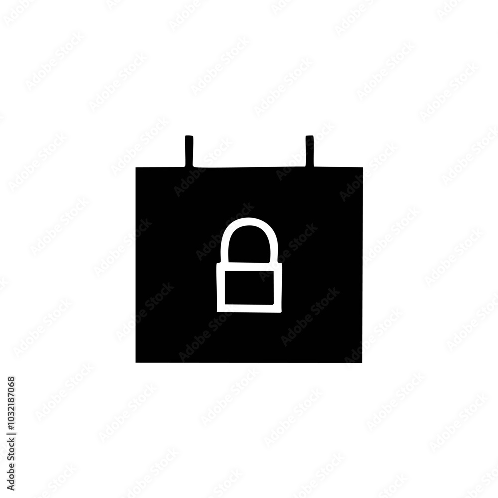 White lock icon on calendar vector illustration White lock icon on calendar vector illustration