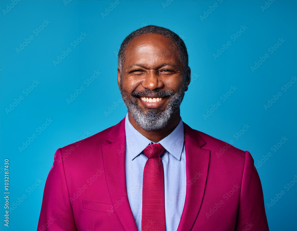 Headshot Portrait of a Smiling Mature Man with Contemporary Style, Isolated on Color Background with Ample Copy Space Headshot Portrait of a Smiling Mature Man with Contemporary Style, Isolated on Color Background with Ample Copy Space