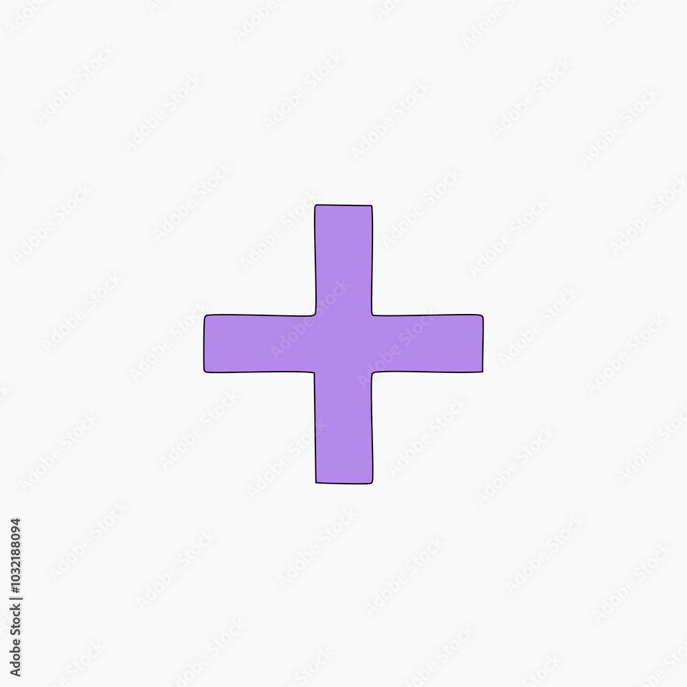 Purple plus icon vector illustration Purple plus icon vector illustration