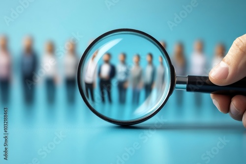 Search new job, finding candidate or discover talent, hiring and recruitment, SEO search engine optimization, find career opportunity concept, business people HR push magnifying glass on search, Gener