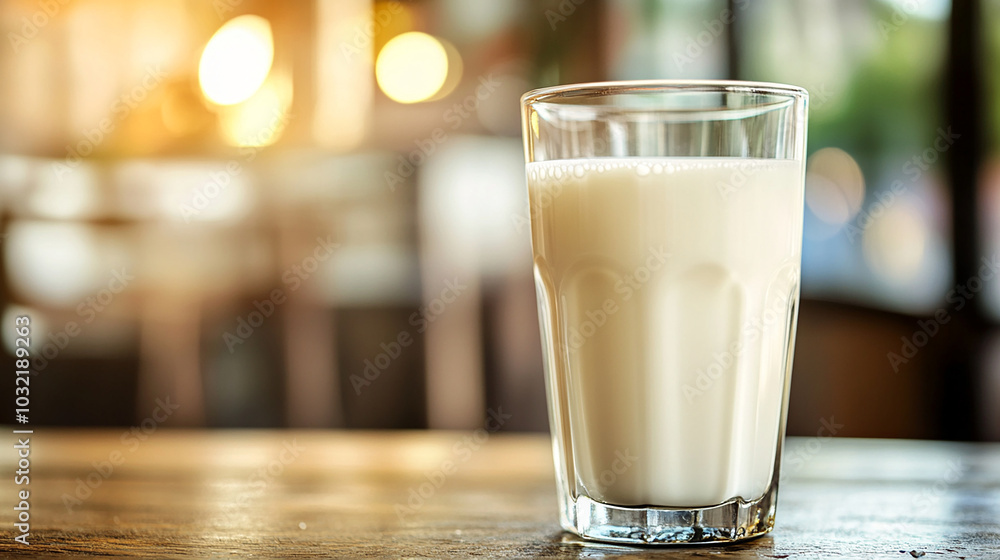 Close-up of milk in a glass clean and fresh Close-up of milk in a glass clean and fresh