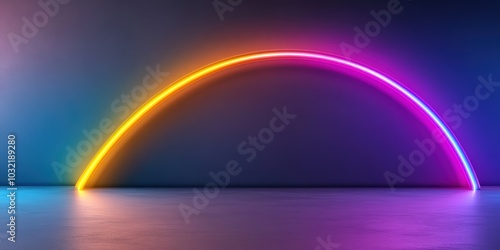 Vibrant Neon Arc on Smooth Surface