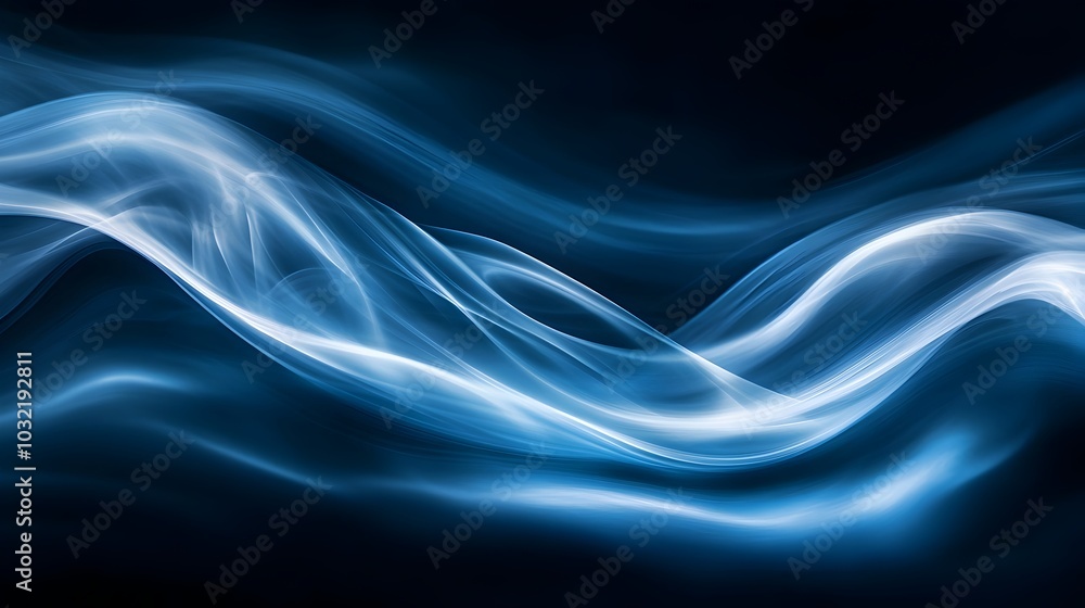 Fototapeta premium Ethereal Blue and White Smoke Flows Gracefully in Midair