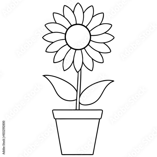 sunflower in a pot vector