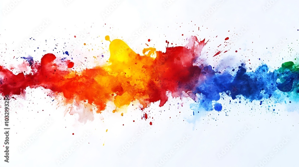 Fototapeta premium Vibrant Watercolor Splash Creating Dynamic Abstract Colors in Stunning Textured Background Image