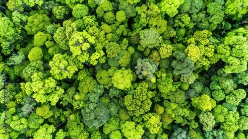 Aerial View of a Lush Green Forest Canopy