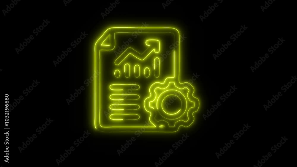 Glowing Business Optimization Icon in HD Video Neon Animation – Efficiency and Growth Symbol on Black Background Glowing Business Optimization Icon in HD Video Neon Animation – Efficiency and Growth Symbol on Black Background