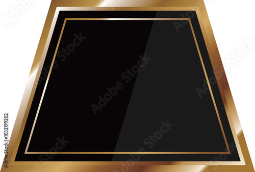 高級感のあるフレーム　ブラック＆ゴールド