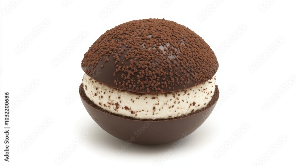 Elegant Dessert with Chocolate and Cream Layers Elegant Dessert with Chocolate and Cream Layers