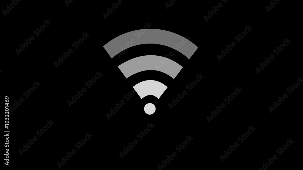 Wireless network icon. Wifi symbol. Animation of wifi element in 4K on white. Wireless network icon. Wifi symbol. Animation of wifi element in 4K on white.