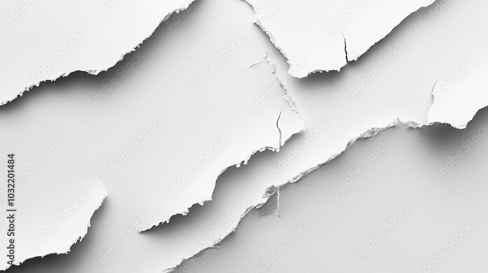 Close-up of torn paper, rough and detailed white Close-up of torn paper, rough and detailed white