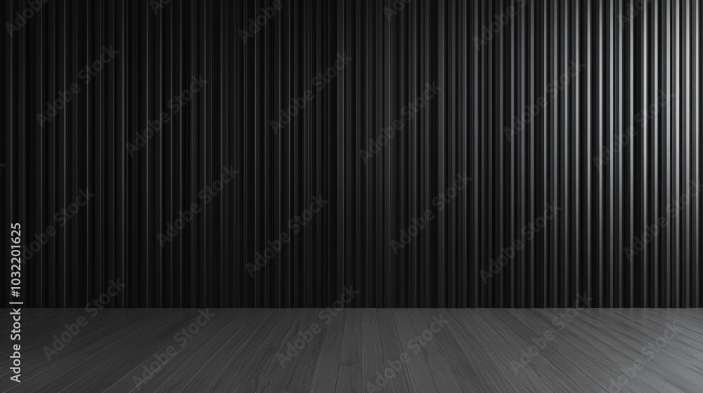 Textured black metal wall with sleek, precise acrylic stripes, ultra-luxury surface in an 8K photorealistic render. Textured black metal wall with sleek, precise acrylic stripes, ultra-luxury surface in an 8K photorealistic render.