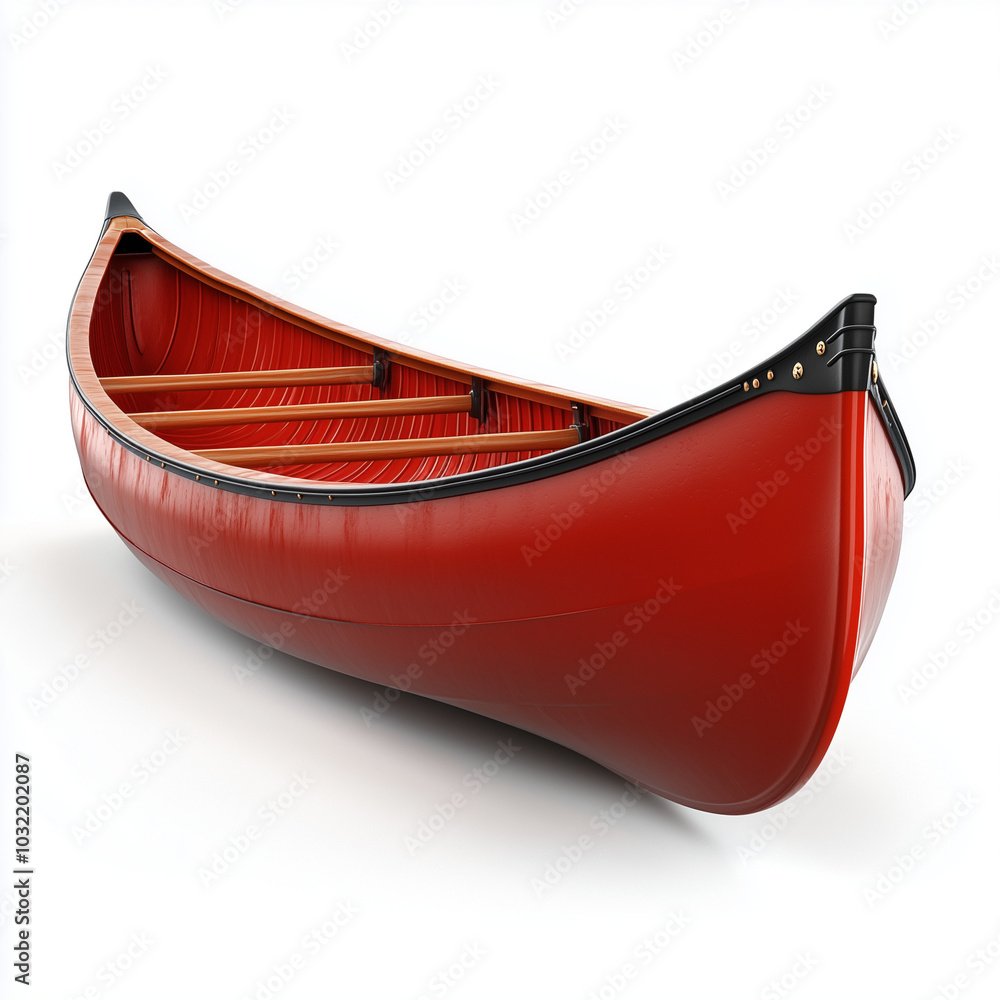 Red canoe isolated on white background Red canoe isolated on white background