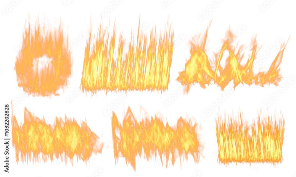 Collection of Realistic Fire Flames Isolated on Black Background for Design Projects Collection of Realistic Fire Flames Isolated on Black Background for Design Projects