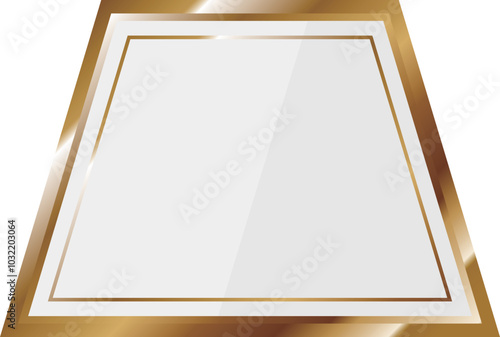 高級感のあるフレーム　ホワイト＆ゴールド