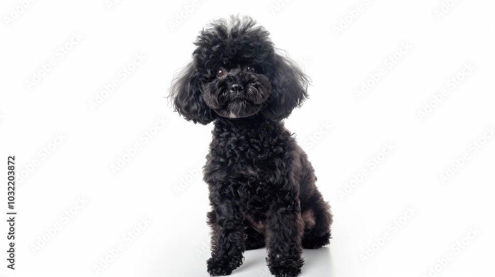 Concept of Home with a Black Toy Poodle, Ideal for Pet Care and Animal Images Concept of Home with a Black Toy Poodle, Ideal for Pet Care and Animal Images