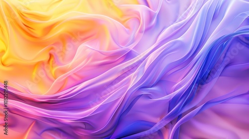 Abstract Draped Fabric in Vibrant Colors