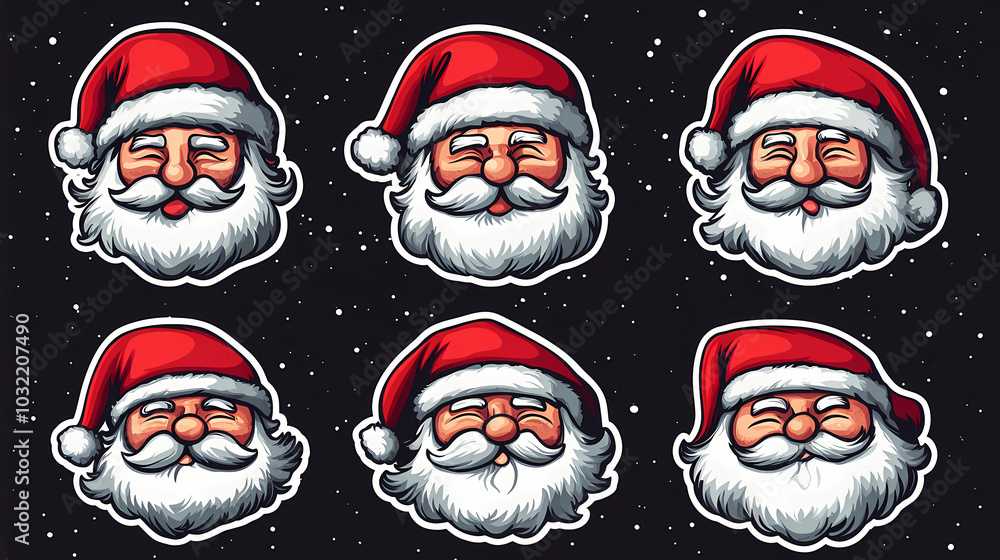 Santa claus sticker vector image Santa claus sticker vector image