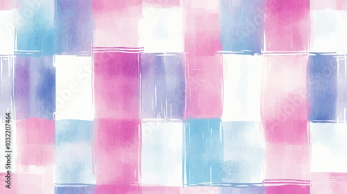 Gingham seamless pattern. Watercolor pastel lines texture for shirts, plaid, tablecloths, clothes, bedding, blankets, makeup wrapping paper. vector checkered summer girly print