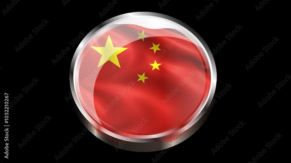 China on 3D Circular with Transparent Background China on 3D Circular with Transparent Background