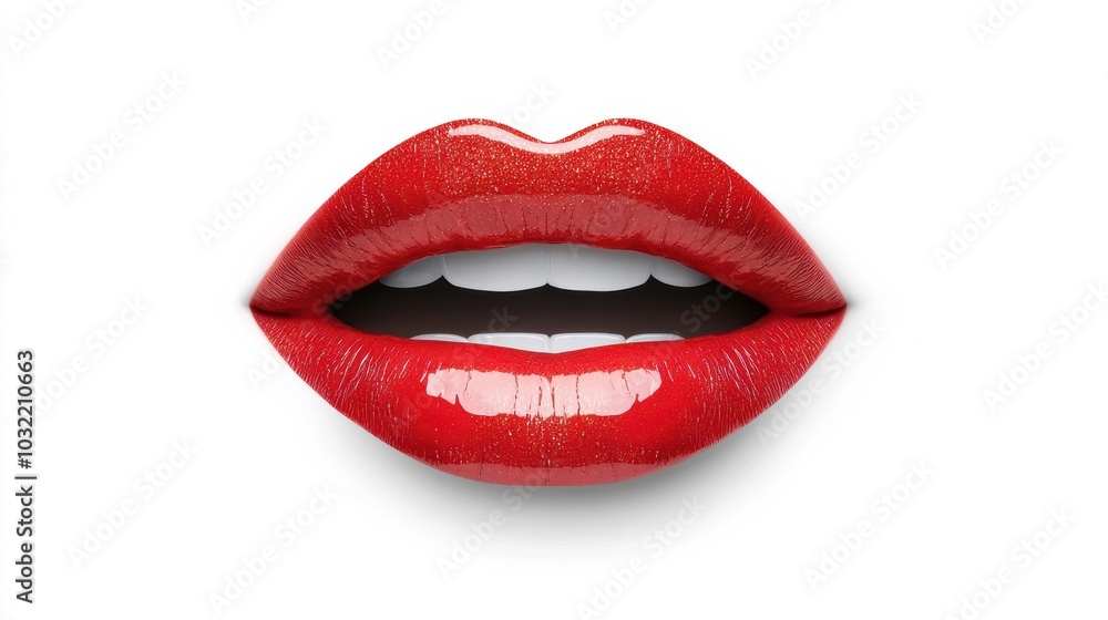 Elegant close-up of luscious red lips showcasing a glossy finish, perfect for beauty, fashion, and cosmetic themes. Elegant close-up of luscious red lips showcasing a glossy finish, perfect for beauty, fashion, and cosmetic themes.