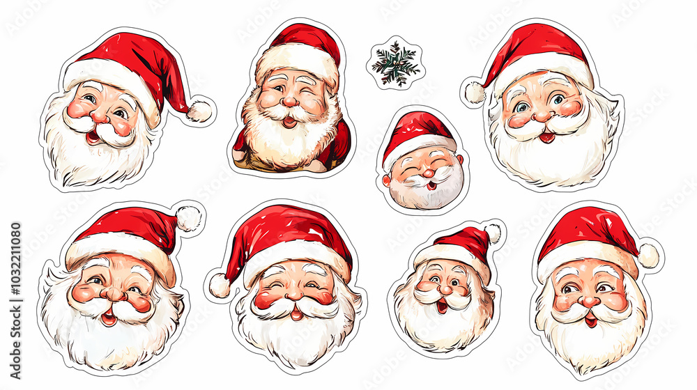 Santa claus sticker vector image Santa claus sticker vector image