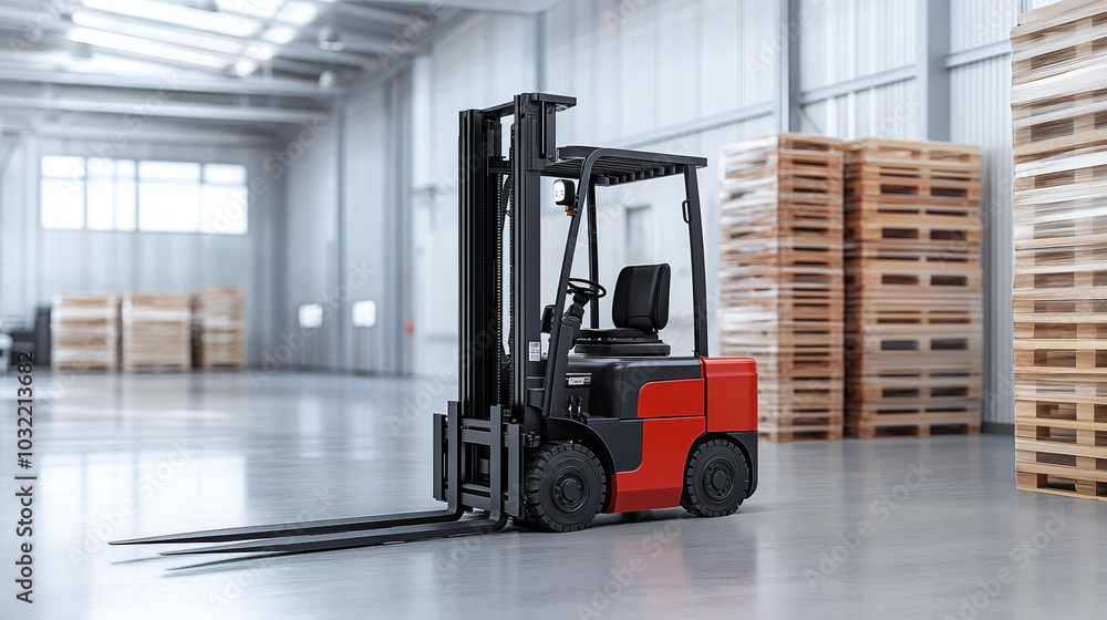 custom made wallpaper toronto digitalForklift in warehouse. Logistics and transportation concept. 3D rendering