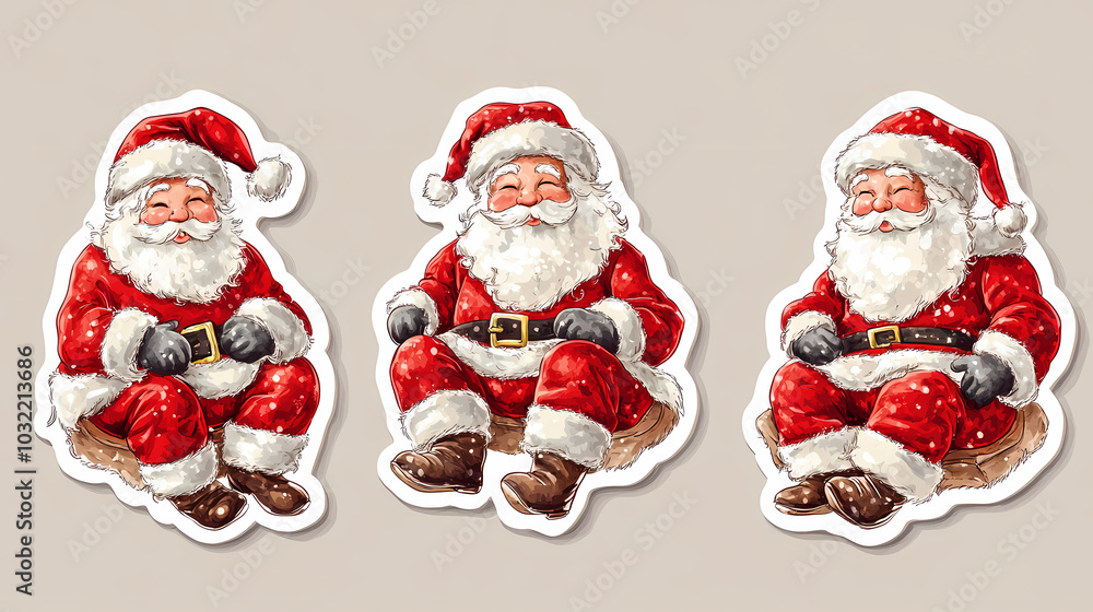 Santa claus sticker vector image Santa claus sticker vector image
