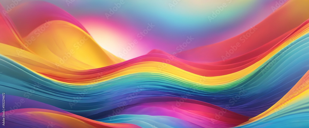 Abstract Background with rainbow Waves Abstract Background with rainbow Waves
