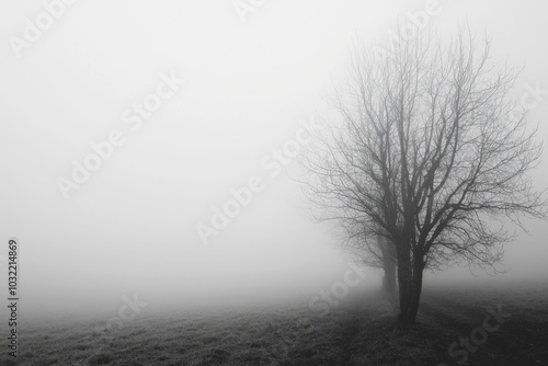 White Fog Background in Nature