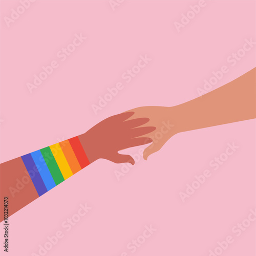 Psychotherapist and lesbian patients. Flat vector illustration.
