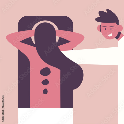 Girl Patient on rehabilitation massage at manual therapists. Massage therapist physiotherapist osteopath treats back. Rehabilitation therapy, physiotherapeutic treatment. Flat vector illustration.