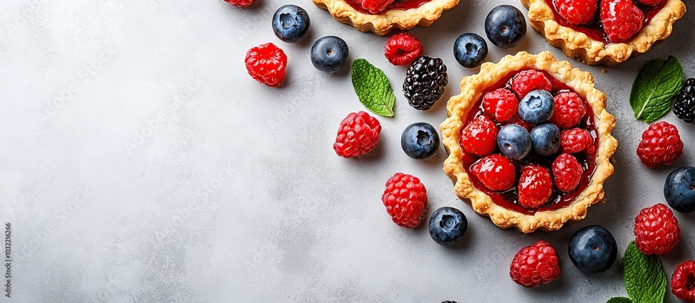 Freshly Baked Raspberry and Blueberry Tarts Freshly Baked Raspberry and Blueberry Tarts