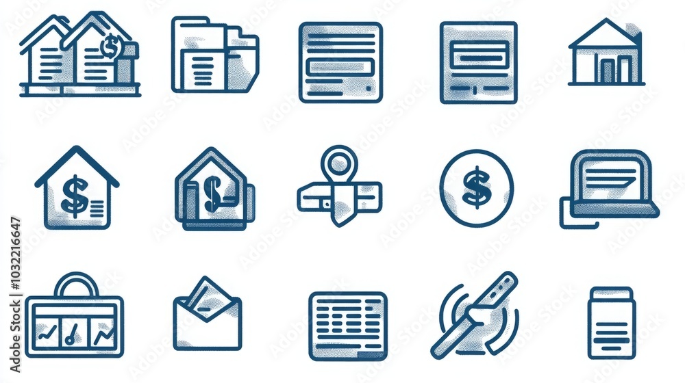 Linear Style Web Icon Set: Streamlined Loan and Credit Icons for Digital Platforms. Linear Style Web Icon Set: Streamlined Loan and Credit Icons for Digital Platforms.