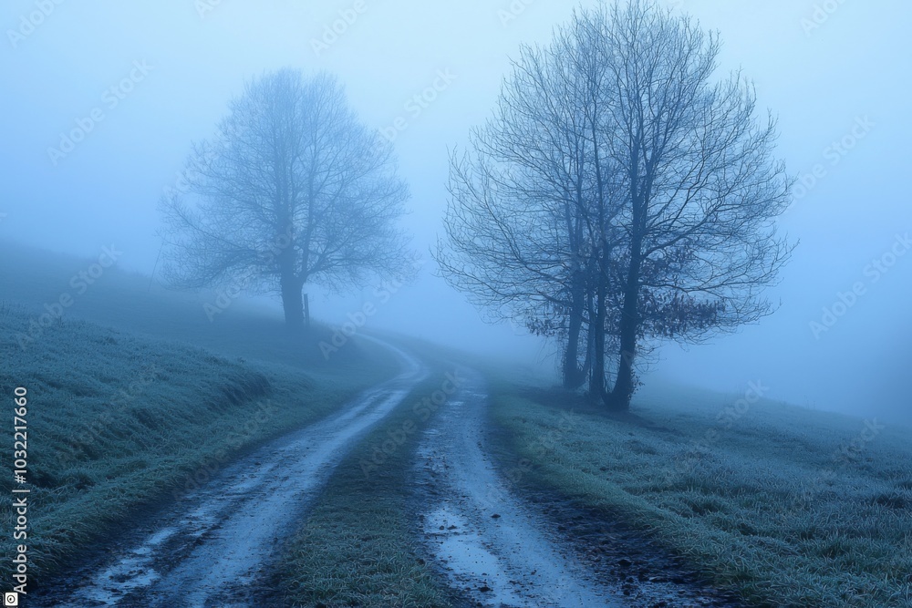 Obraz premium White Fog Background in Nature