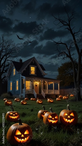 Wallpaper Mural halloween pumpkin on the grave Torontodigital.ca