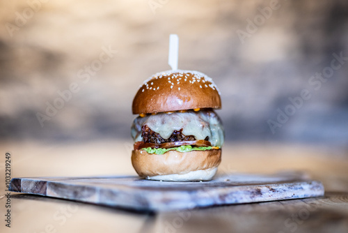 Canvas Print Burger with sesame bun