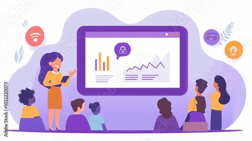 Female Engineer Presenting Ideas to a Diverse Audience