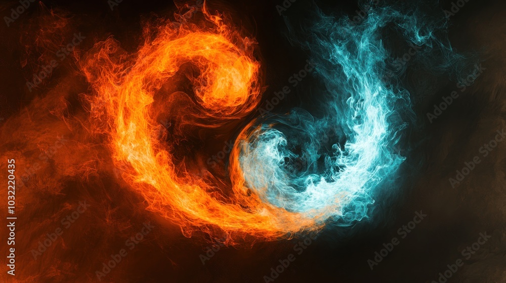 Intertwined Flames of Fire and Ice in a Spiral Intertwined Flames of Fire and Ice in a Spiral